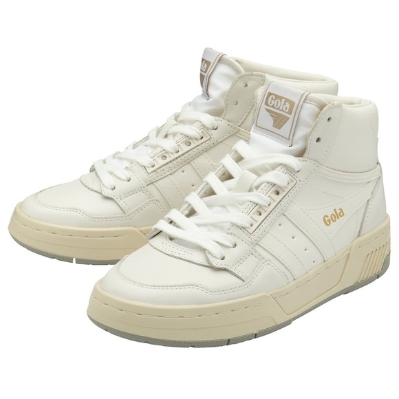 NIB Gola Challenge High Sneakers White Leather Hi Top  Retro 80s Style Sz 6.5 - Picture 2 of 16